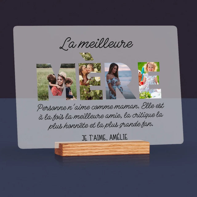 Collage Photo De Lettre: La Plus Merveilleuse Mère Du Monde - Impression Sur Verre Acrylique