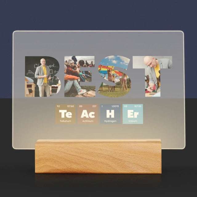 Collage Photo De Lettre: Best Teacher Les Éléments - Impression Sur Verre Acrylique