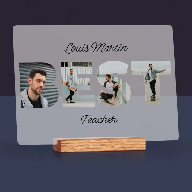 Collage Photo De Lettre: Best Teacher - Impression Sur Verre Acrylique
