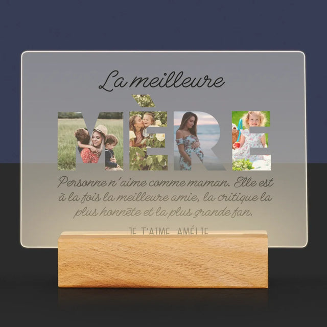 Collage Photo De Lettre: La Plus Merveilleuse Mère Du Monde - Impression Sur Verre Acrylique