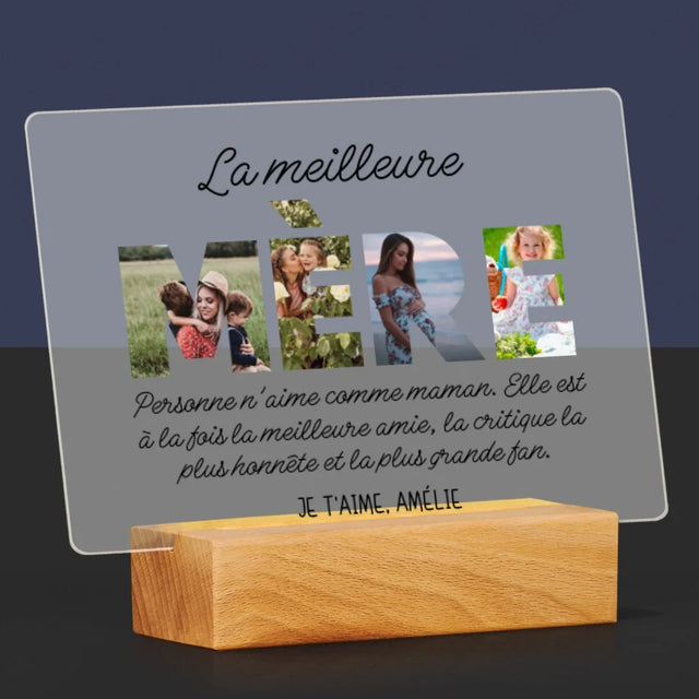 Collage Photo De Lettre: La Plus Merveilleuse Mère Du Monde - Impression Sur Verre Acrylique