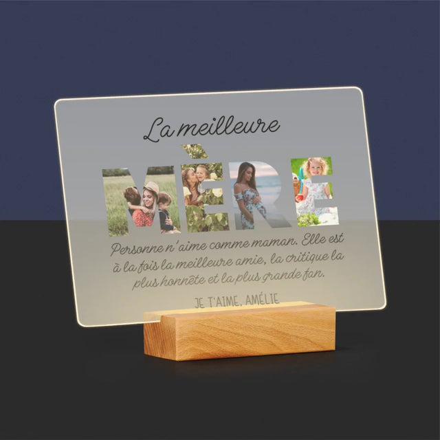 Collage Photo De Lettre: La Plus Merveilleuse Mère Du Monde - Impression Sur Verre Acrylique