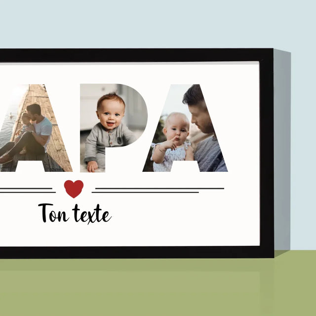 Collage Photo De Lettre: Papa Des Photos - Impression Encadrée 20X40