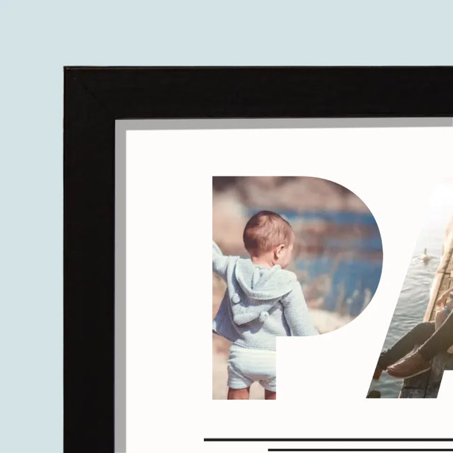 Collage Photo De Lettre: Papa Des Photos - Impression Encadrée 20X40