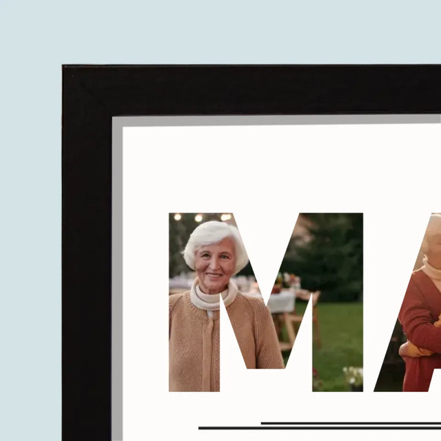 Collage Photo De Lettre: La Grand-Mère De Tes Photos - Impression Encadrée 20X40