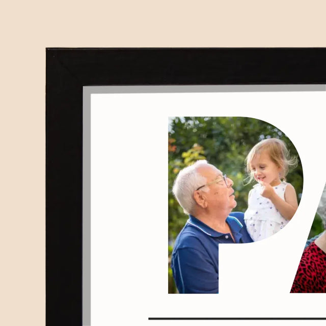 Collage Photo De Lettre: Le Grand-Père De Tes Photos - Impression Encadrée 20X40