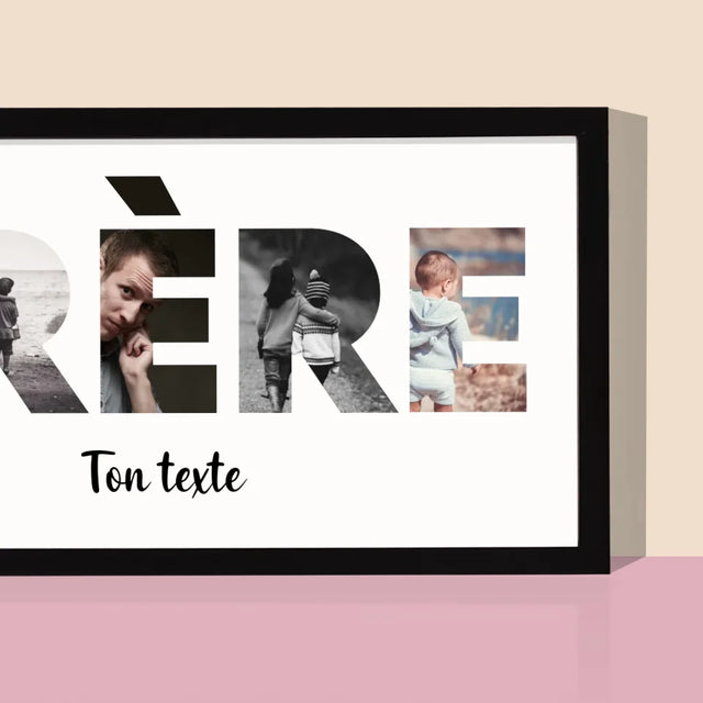 Collage Photo De Lettre: Frère De Tes Photos - Impression Encadrée 20X40