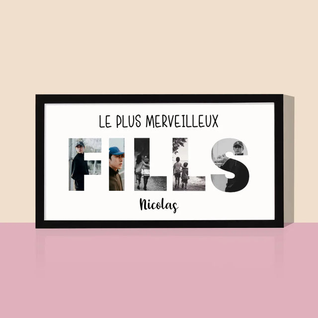 Collage Photo De Lettre: Fills De Tes Photos - Impression Encadrée 20X40