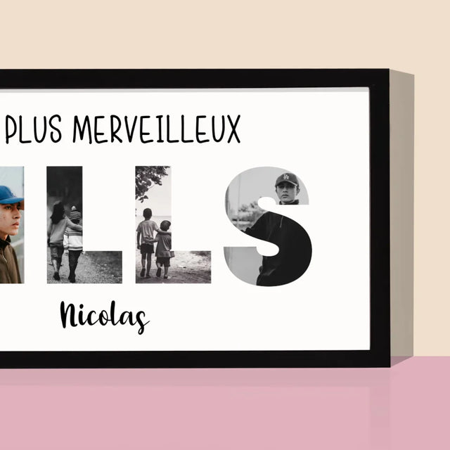 Collage Photo De Lettre: Fills De Tes Photos - Impression Encadrée 20X40