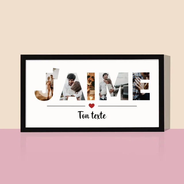 Collage Photo De Lettre: J'Aime De Tes Photos - Impression Encadrée 20X40