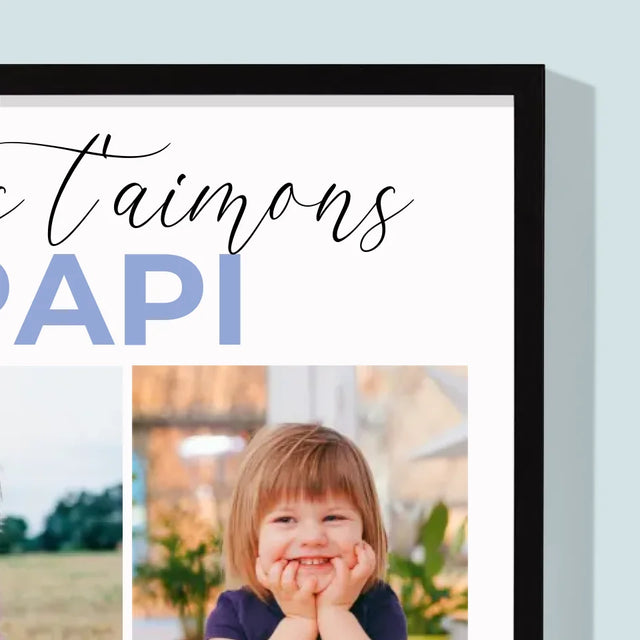 Collage Photo: Nous T'Aimons Papi - Impression Encadrée 30X40
