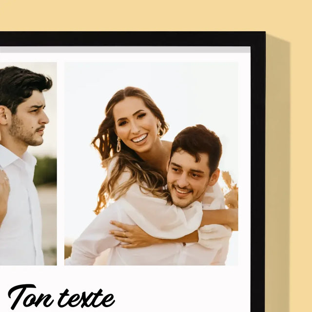 Collage Photo: Les 4 Photo Et Un Texte - Impression Encadrée 30X40