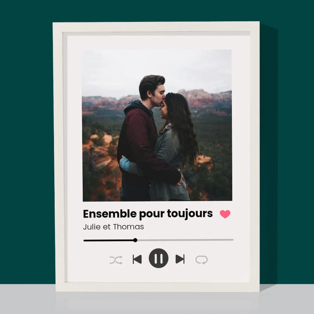 Photo Et Texte: Spotify Avec Ta Photo - Impression Encadrée 30X40