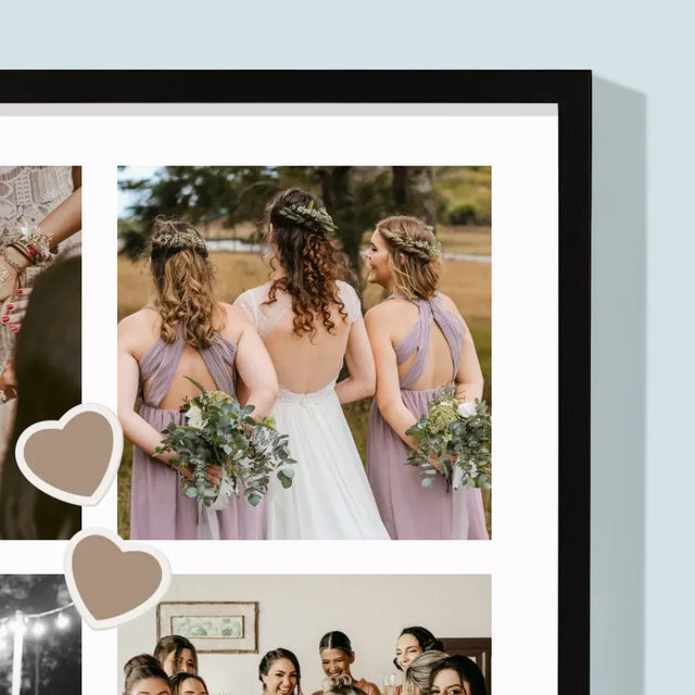 Collage Photo: Merci, Collage De Photos Pour Demoiselle D'Honneur - Impression Encadrée 30X40