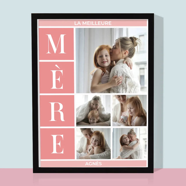 Collage Photo: Meilleure Maman, Collage - Impression Encadrée 30X40