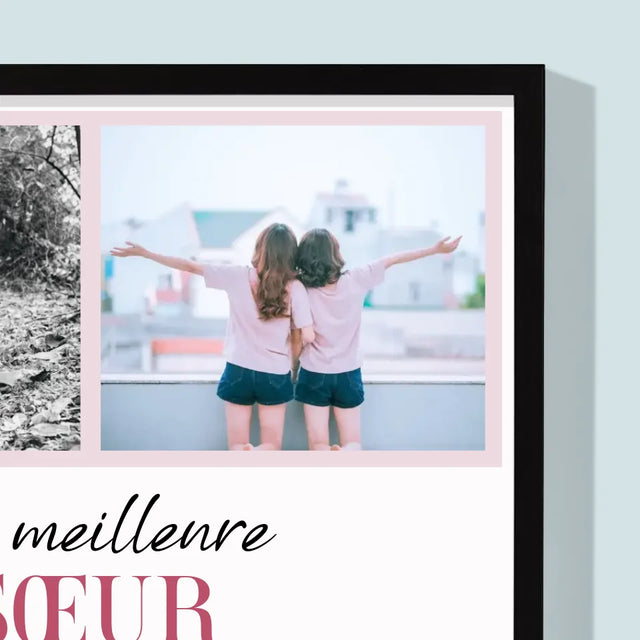 Collage Photo: La Meilleure Sœur - Impression Encadrée 30X40