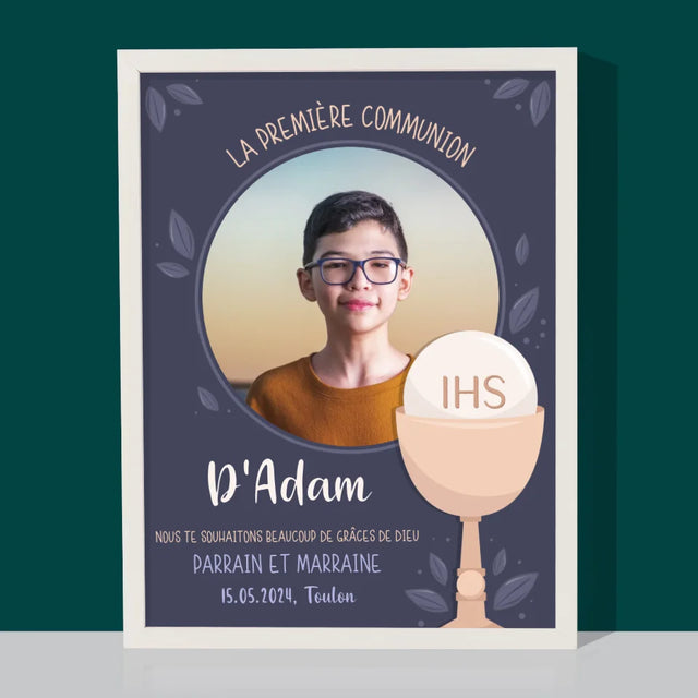 Photo Et Texte: La Première Communion - Impression Encadrée 30X40