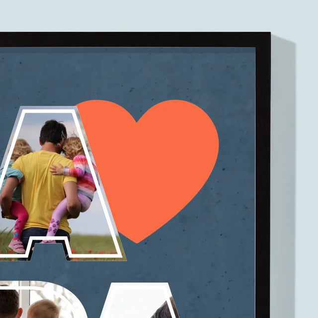 Collage Photo: Papa Est Le Meilleur - Impression Encadrée 30X40