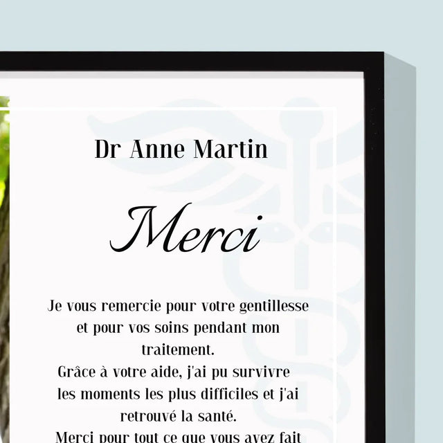 Photo Et Texte: Docteur Merci - Impression Encadrée 30X40