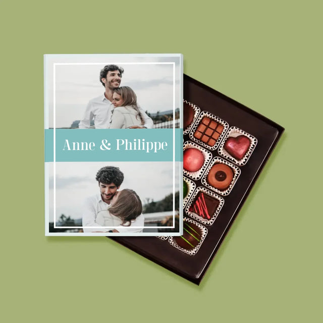 Collage Photo: Couple, Prénoms - Pralines