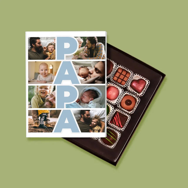 Collage Photo: Inscription Papa - Pralines