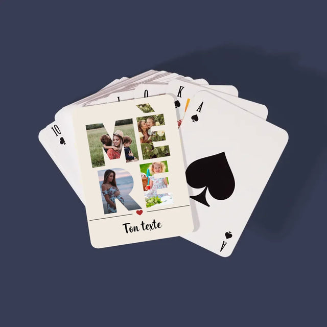 Collage Photo De Lettre: Mère Des Photos - Cartes À Jouer