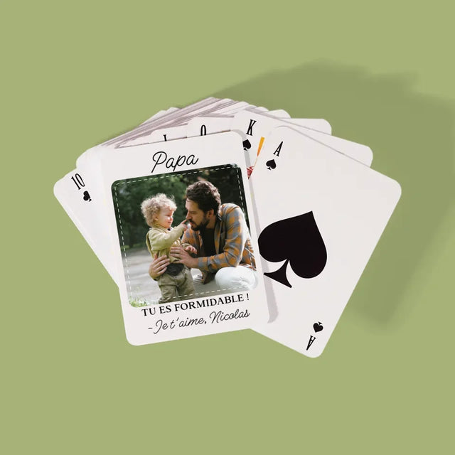 Photo Et Texte: Papa Formidable - Cartes À Jouer