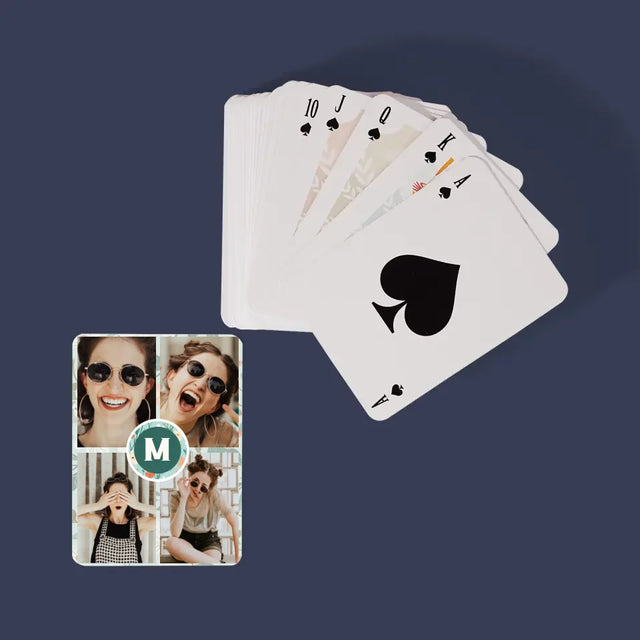 Collage Photo: Monogramme, Les Fleurs - Cartes À Jouer