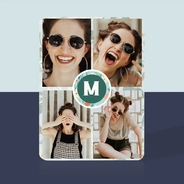 Collage Photo: Monogramme, Les Fleurs - Cartes À Jouer