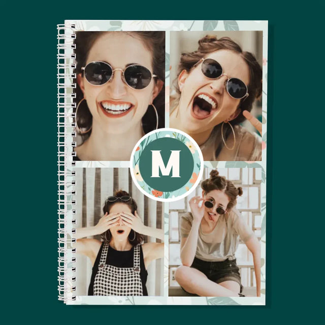 Collage Photo: Monogramme, Les Fleurs - Planificateur À Spirales - Quotidien