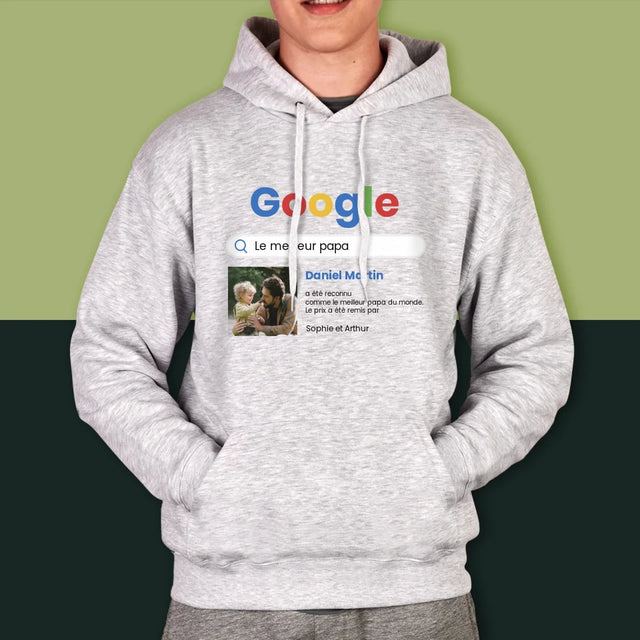 Photo Et Texte: Meilleur Père Résultat Google - Sweat À Capuche Pour Hommes