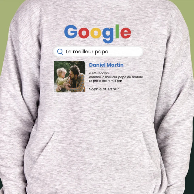 Photo Et Texte: Meilleur Père Résultat Google - Sweat À Capuche Pour Hommes