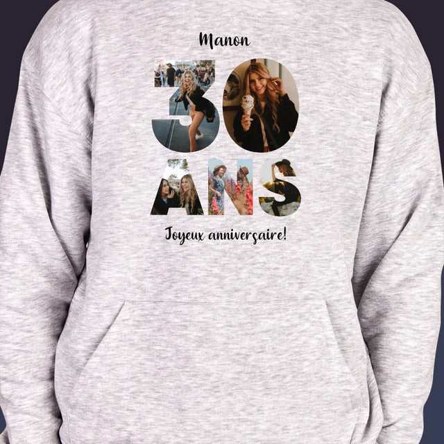 Collage Photo De Lettre: 30 Ans - Sweat À Capuche Pour Hommes