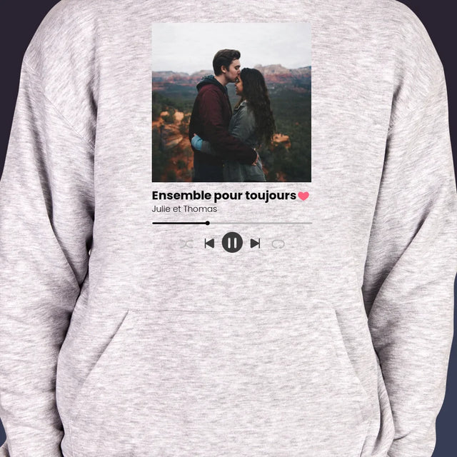 Photo Et Texte: Spotify Avec Ta Photo - Sweat À Capuche Pour Hommes