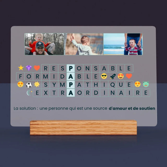 La Photo Et Un Texte: Papa, Mots Croisés - Impression Sur Verre Acrylique
