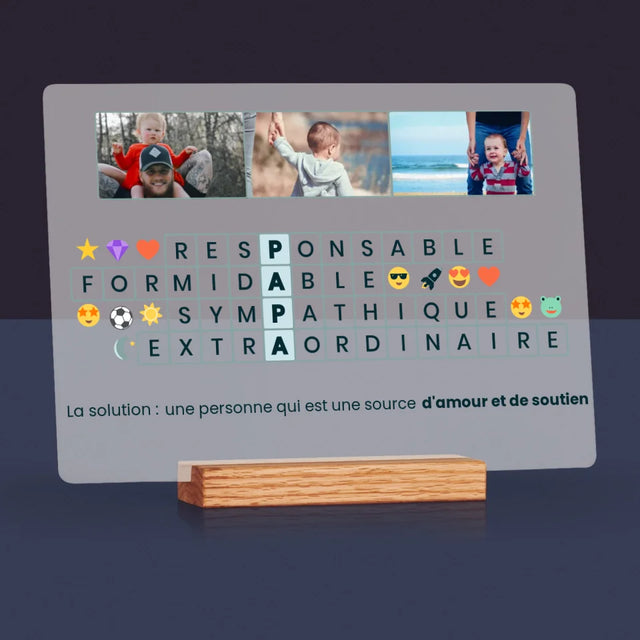 La Photo Et Un Texte: Papa, Mots Croisés - Impression Sur Verre Acrylique