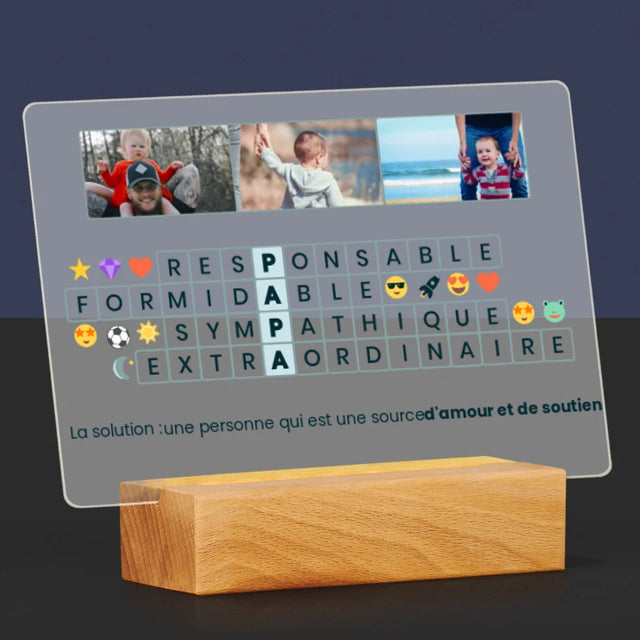 La Photo Et Un Texte: Papa, Mots Croisés - Impression Sur Verre Acrylique