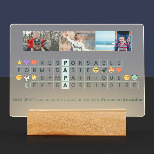 La Photo Et Un Texte: Papa, Mots Croisés - Impression Sur Verre Acrylique