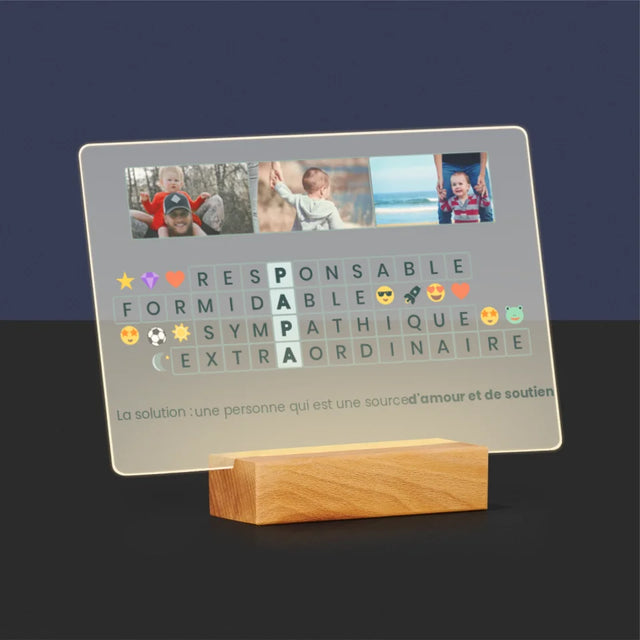 La Photo Et Un Texte: Papa, Mots Croisés - Impression Sur Verre Acrylique