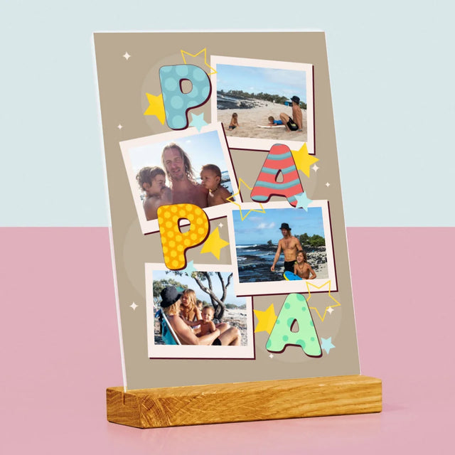 Collage Photo: Lettres Papa - Impression Sur Verre Acrylique