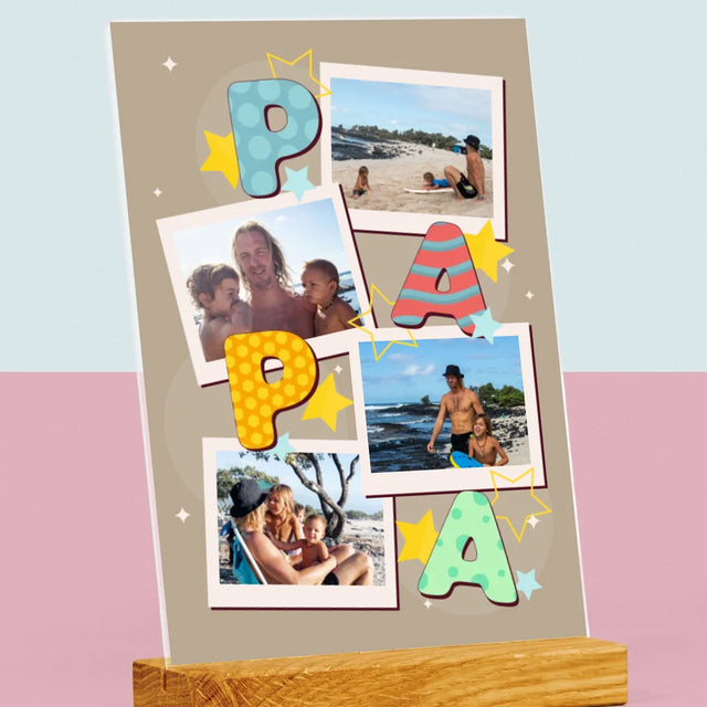 Collage Photo: Lettres Papa - Impression Sur Verre Acrylique