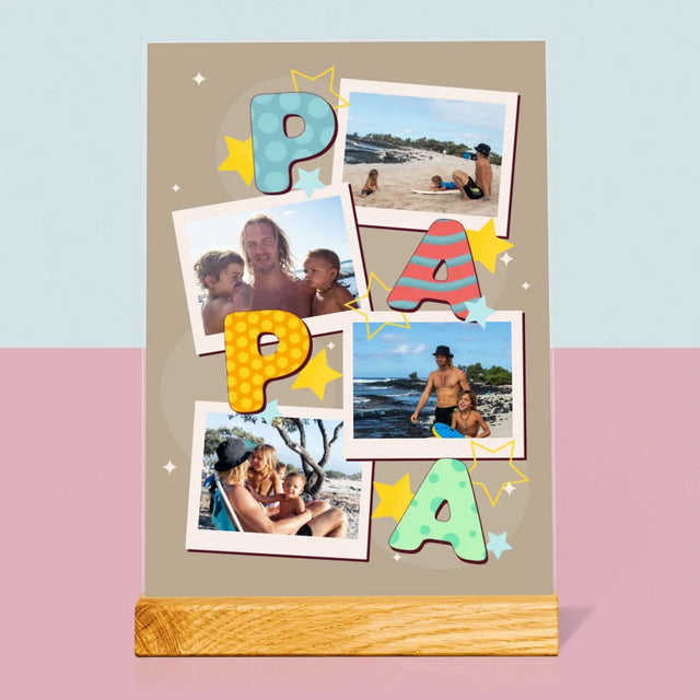 Collage Photo: Lettres Papa - Impression Sur Verre Acrylique