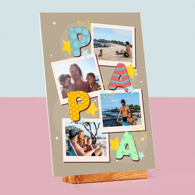 Collage Photo: Lettres Papa - Impression Sur Verre Acrylique