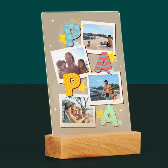Collage Photo: Lettres Papa - Impression Sur Verre Acrylique