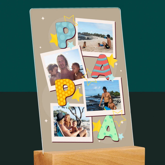 Collage Photo: Lettres Papa - Impression Sur Verre Acrylique
