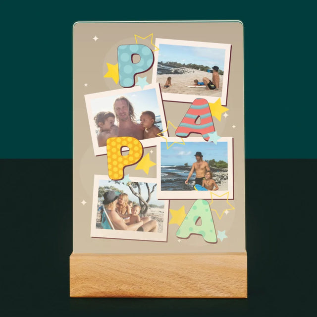 Collage Photo: Lettres Papa - Impression Sur Verre Acrylique