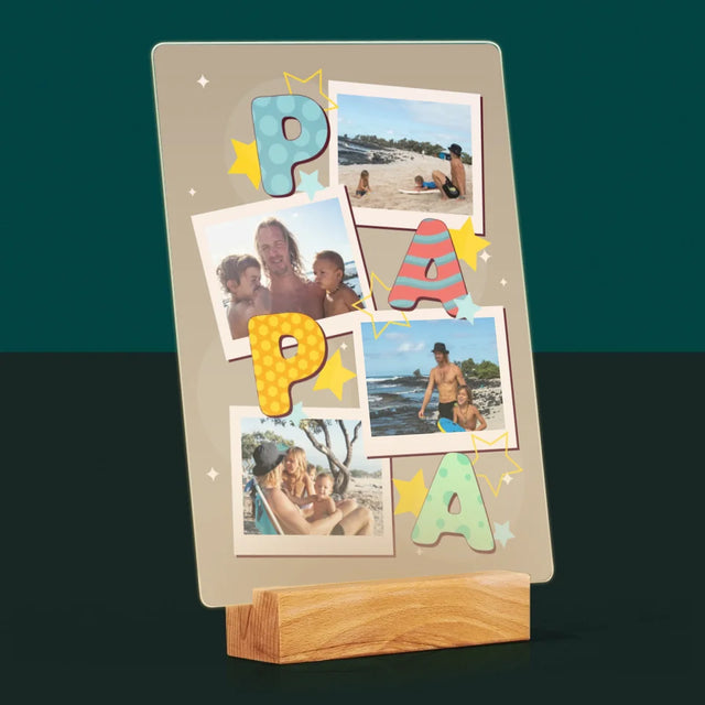Collage Photo: Lettres Papa - Impression Sur Verre Acrylique