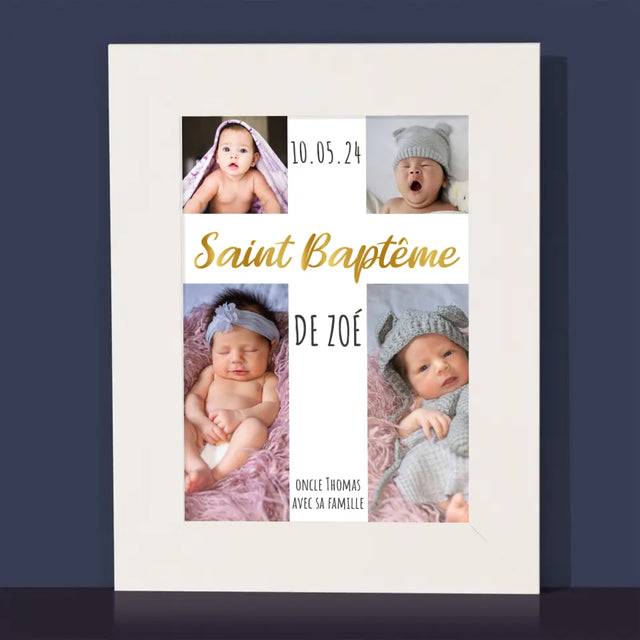 Collage Photo: Saint Baptême La Croix - Cadre Photo