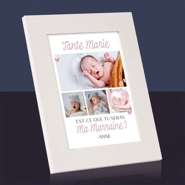 Collage Photo: Est-Ce Que Tu Seras Ma Marraine ? - Cadre Photo
