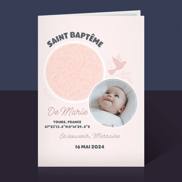 Carte Des Étoiles: Baptême - Carte De Vœux